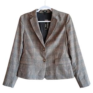 NWT‎ EXPRESS Editor Blazer Gray Plaid Stretch SMALL